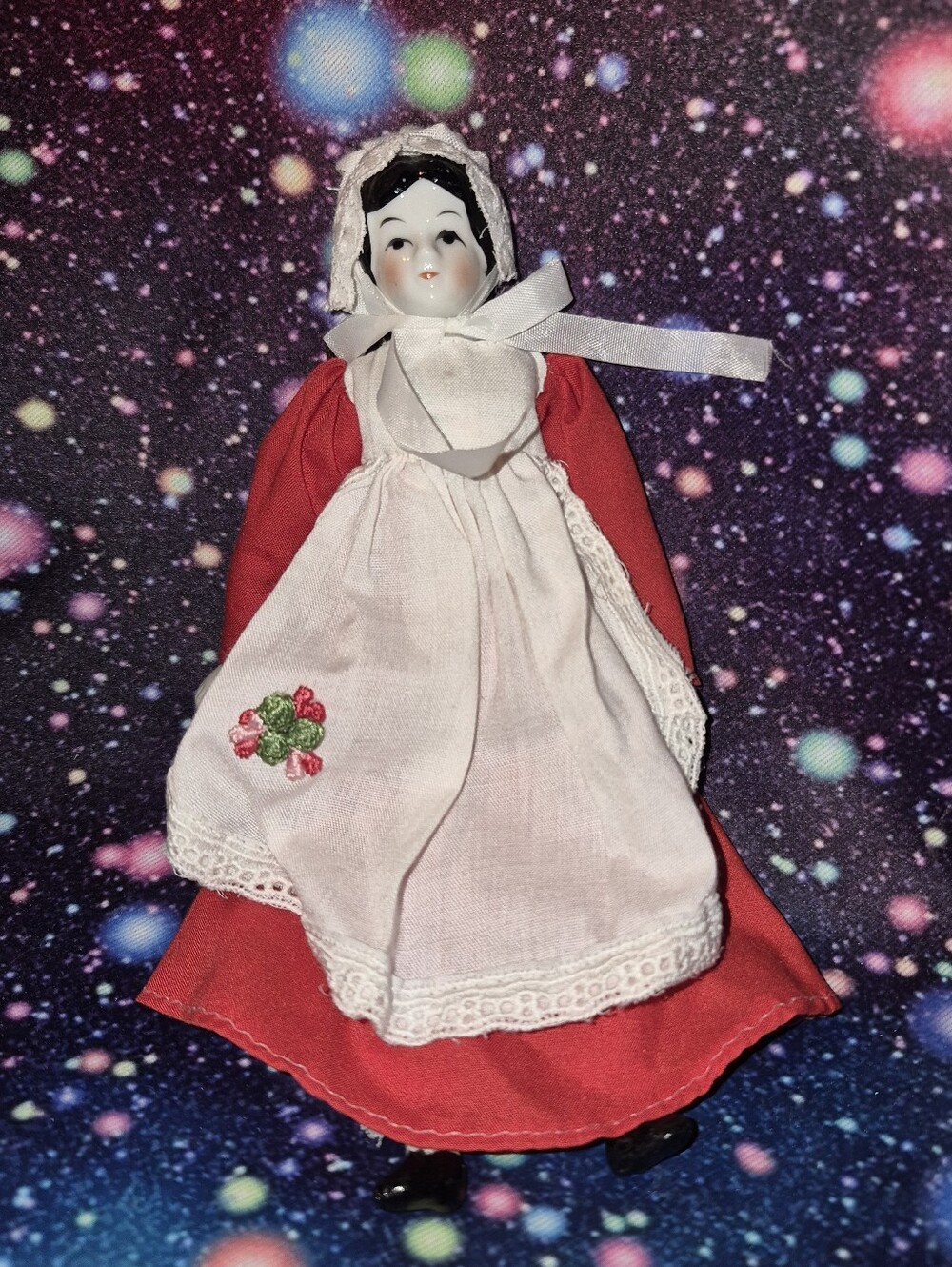 🎄 Vintage Gorham Porcelain Doll Christmas Ornament – 7.5" 🎄